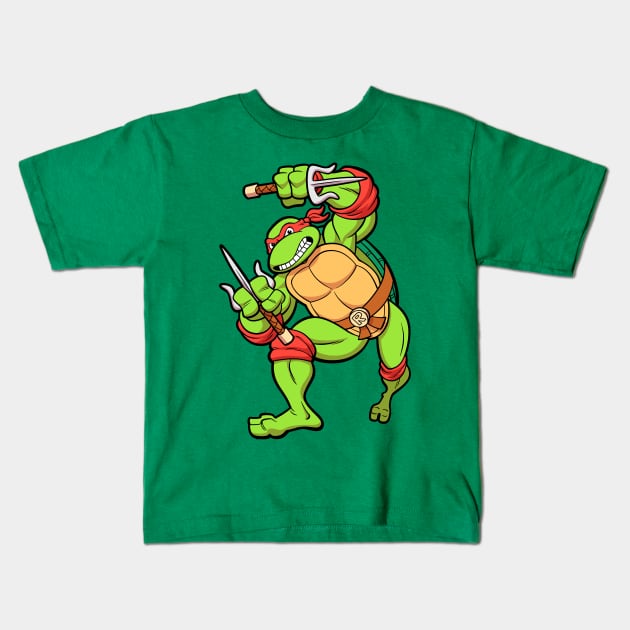 TMNT Raphael Kids T-Shirt by tommartinart